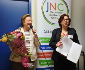Faye Williams and Janet Green at official opening of JNC centre in Bondi Junction.