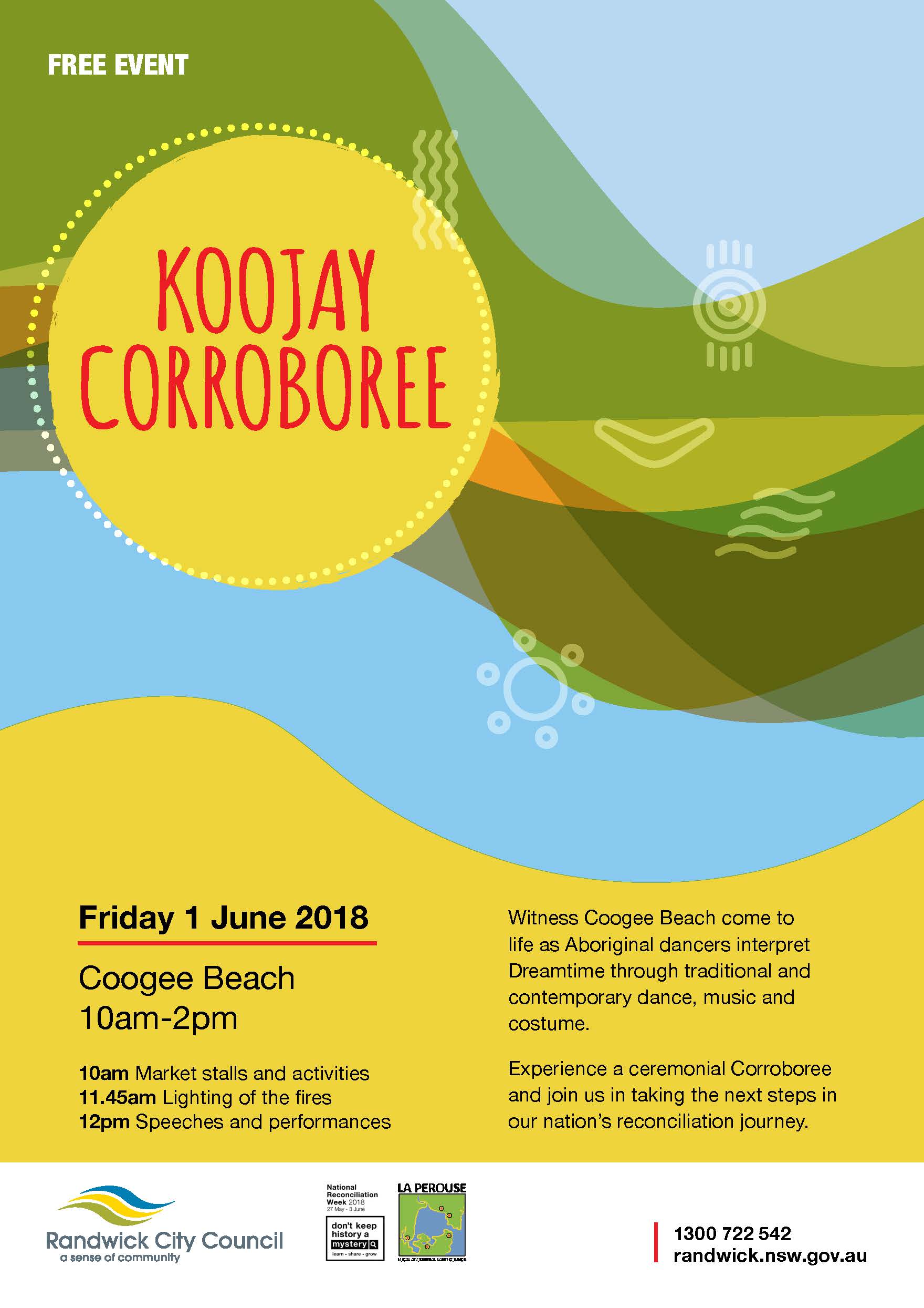 poster describing Corroboree event for National Reconciliation Week 2018
