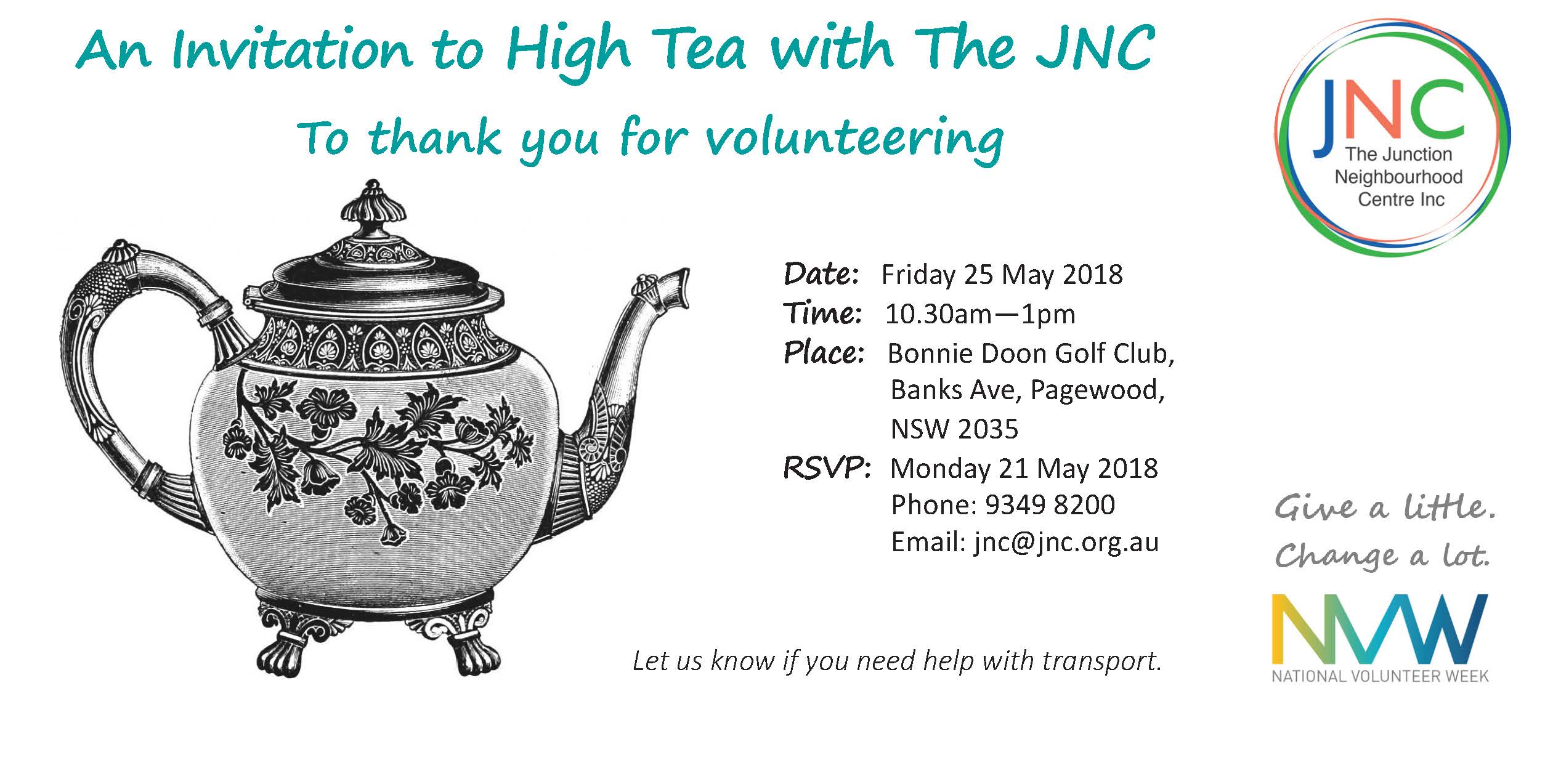 JNC volunteer week invite